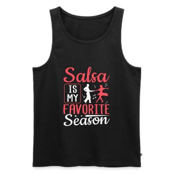 Salsa Is My Favorite Season Latin Dance Salsa - Men's Premium Organic Tank Top - black - Front - Michal (187cm)