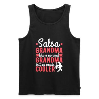 Salsa Grandma Much Cooler Latin Dance Salsa - Men's Premium Organic Tank Top - black - Front - Michal (187cm)
