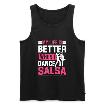 Salsa-Tänzerin Mein Leben ist besser, wenn ich Salsa tanze - Männer Premium Bio Tank Top - Schwarz - Vorne - AI Model Male 178 light (178cm)