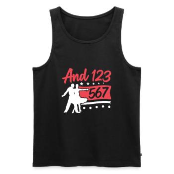 Danseur de salsa Danse latine et 123 567 Salsa - Débardeur bio Premium Homme - noir - Devant - AI Model Male 178 light (178cm)