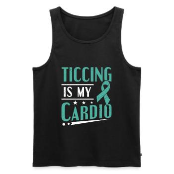 Tourettes Syndrome Ticcing Is My Cardio Tourette - Men's Premium Organic Tank Top - black - Front - AI Model Male 178 light (178cm)