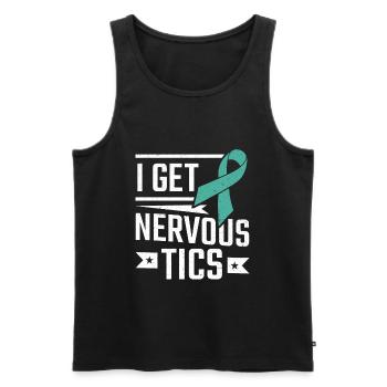 Tourettes Syndrome I Get Nervous TICS Tourette - Men's Premium Organic Tank Top - black - Front - AI Model Male 178 light (178cm)