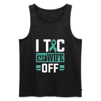 Tourette Syndrome I Tic My Wife Off Tourettes - Men's Premium Organic Tank Top - black - Front - AI Model Male 178 light (178cm)