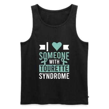 Tourettes I love Someone With Tourette Syndrome - Men's Premium Organic Tank Top - black - Front - AI Model Male 178 light (178cm)