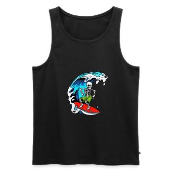 Seleton Surfer Surfen - Männer Premium Bio Tank Top - Schwarz - Vorne - Michal (187cm)