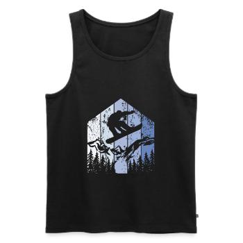 Snowboarder Snowboarding Winter Sports Hobby Gift - Men's Premium Organic Tank Top - black - Front - Michal (187cm)