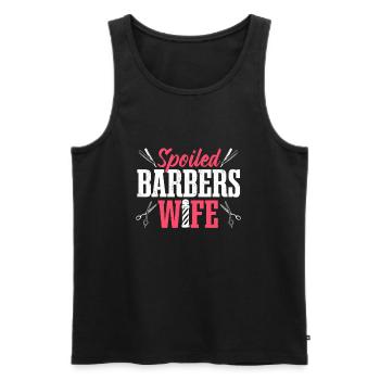 Barbershop Friseur Verwöhnte Barbier Frau - Männer Premium Bio Tank Top - Schwarz - Vorne - Michal (187cm)