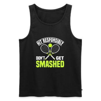 Hit Responsibily Don't Get Smashed Tennis - Men's Premium Organic Tank Top - black - Front - AI Model Male 178 light (178cm)