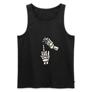 Nail Artist Skeleton Mains Vernis à ongles Nail Tech - Débardeur bio Premium Homme - noir - Devant - AI Model Male 178 light (178cm)