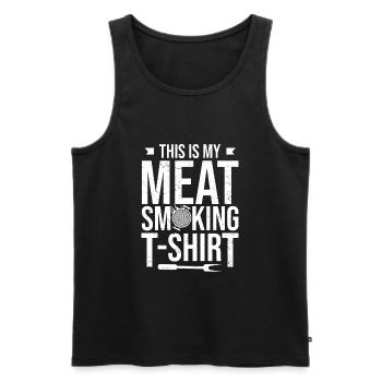 Dies ist mein Fleisch Smoking Shirt Grillen BBQ - Männer Premium Bio Tank Top - Schwarz - Vorne - Michal (187cm)