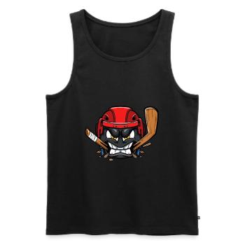 Eishockeyspieler Hockey Puck bricht Stock - Männer Premium Bio Tank Top - Schwarz - Vorne - Michal (187cm)