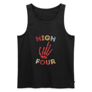 Finger Amputation High Four Finger Amputee - Débardeur bio Premium Homme - noir - Devant - AI Model Male 178 light (178cm)