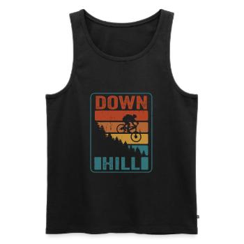 Mountainbike Mountainbike bergab - Männer Premium Bio Tank Top - Schwarz - Vorne - AI Model Male 178 light (178cm)