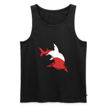 Scuba Diver Rot Weiße Flagge Hammerhead Tauchen - Männer Premium Bio Tank Top - Schwarz - Vorne - AI Model Male 178 light (178cm)