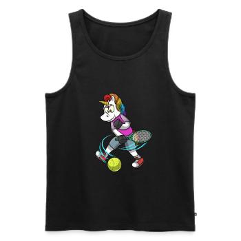 Tennis PLayer Licorne Tennis - Débardeur bio Premium Homme - noir - Devant - Michal (187cm)