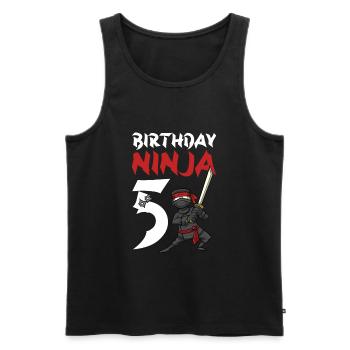Birthday Party 5 Years Old Japanese Ninja Birthday - Men's Premium Organic Tank Top - black - Front - Michal (187cm)