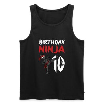 Fête d’anniversaire Ninja japonais de 10 ans - Débardeur bio Premium Homme - noir - Devant - Michal (187cm)