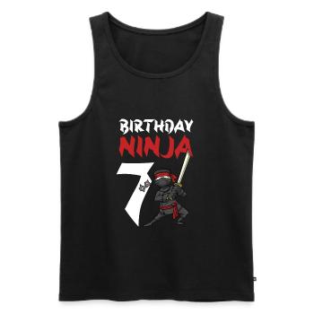 Geburtstagsparty 7 Jahre alter japanischer Ninja Geburtstag - Männer Premium Bio Tank Top - Schwarz - Vorne - AI Model Male 178 light (178cm)