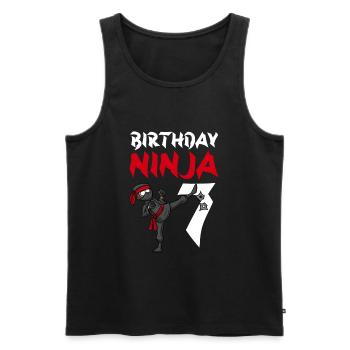 Birthday Party 7 Years Old Japanese Ninja Birthday - Men's Premium Organic Tank Top - black - Front - Michal (187cm)