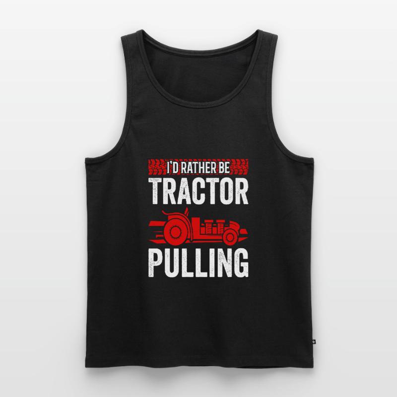 Truck Pulling I'd Rather Be Tractor Pulling Men's Premium Organic Tank Top