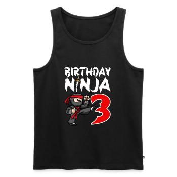 Fête d’anniversaire Ninja japonais de 3 ans Anniversaire - Débardeur bio Premium Homme - noir - Devant - Michal (187cm)