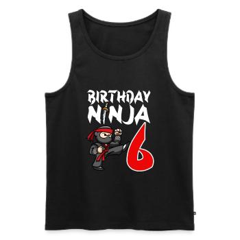 Geburtstagsparty 6 Jahre alter japanischer Ninja Geburtstag - Männer Premium Bio Tank Top - Schwarz - Vorne - AI Model Male 178 light (178cm)
