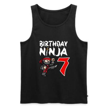 Geburtstagsparty 7 Jahre alter japanischer Ninja Geburtstag - Männer Premium Bio Tank Top - Schwarz - Vorne - AI Model Male 178 light (178cm)