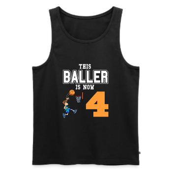 Joueur de basket-ball ce Baller a maintenant 4 ans - Débardeur bio Premium Homme - noir - Devant - Michal (187cm)