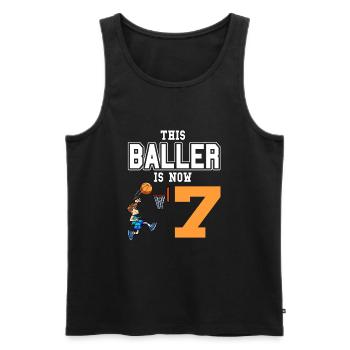 Basketballspieler Dieser Baller ist jetzt 7 Geburtstag - Männer Premium Bio Tank Top - Schwarz - Vorne - Michal (187cm)