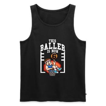 Joueur de basket-ball ce Baller a maintenant 6 ans - Débardeur bio Premium Homme - noir - Devant - Michal (187cm)