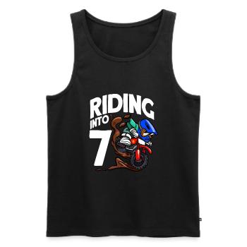 Rouler dans 7 Anniversaire Pilote Motocross Anniversaire - Débardeur bio Premium Homme - noir - Devant - Michal (187cm)