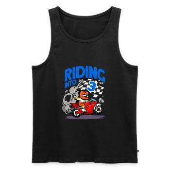 Motorcyclist Riding Into 3 Boy Motorcycle Birthday - Men's Premium Organic Tank Top - black - Front - AI Model Male 178 light (178cm)