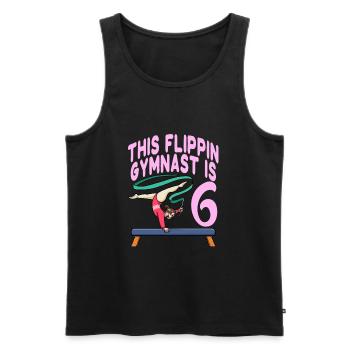 Gymnastik Dieser Flippin Turner ist 6 Geburtstag - Männer Premium Bio Tank Top - Schwarz - Vorne - Michal (187cm)