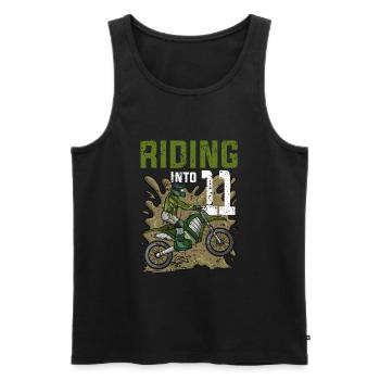 Riding Into11 Teen Dirt Bike Motocross Birthday - Débardeur bio Premium Homme - noir - Devant - Michal (187cm)