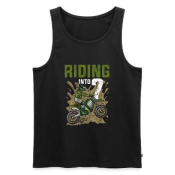 Fahren in 7 Dirt Bike Motocross Geburtstag - Männer Premium Bio Tank Top - Schwarz - Vorne - AI Model Male 178 light (178cm)
