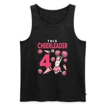 Cette pom-pom girl est 4 ans Cheerleading anniversaire - Débardeur bio Premium Homme - noir - Devant - Michal (187cm)