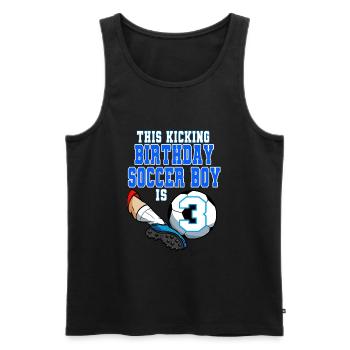 Dieser Fußballjunge ist Fußball zum 3. Geburtstag - Männer Premium Bio Tank Top - Schwarz - Vorne - AI Model Male 178 light (178cm)