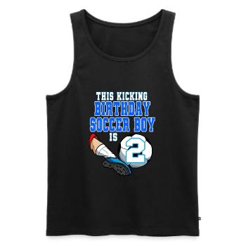 Dieser Fußballjunge ist Fußball zum 2. Geburtstag - Männer Premium Bio Tank Top - Schwarz - Vorne - AI Model Male 178 light (178cm)