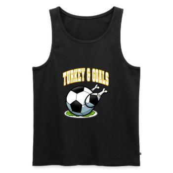 Thanksgiving Soccer Turkey And Goals - Men's Premium Organic Tank Top - black - Front - Michal (187cm)