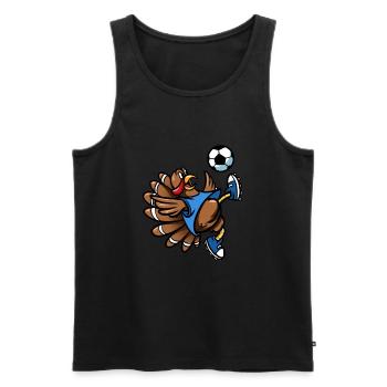 Thanksgiving Soccer Turkey Bicycle Kick Men Boys - Men's Premium Organic Tank Top - black - Front - Michal (187cm)