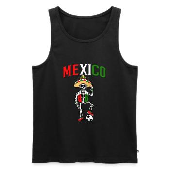 Skeleton Boy Men Mexico Soccer Player - Men's Premium Organic Tank Top - black - Front - Michal (187cm)