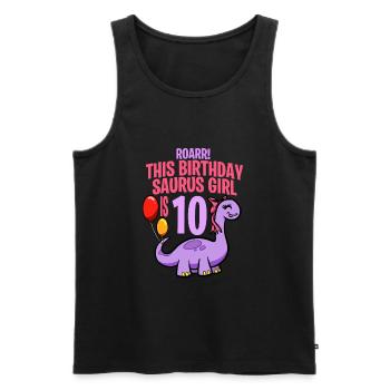 This Birthday Saurus Girl Is 5 Dinosaur - Men's Premium Organic Tank Top - black - Front - Michal (187cm)