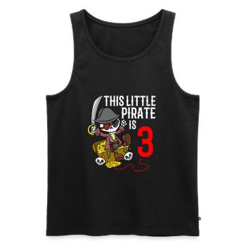 Skelett Dieser kleine Pirat hat 3. Piratengeburtstag - Männer Premium Bio Tank Top - Schwarz - Vorne - Michal (187cm)