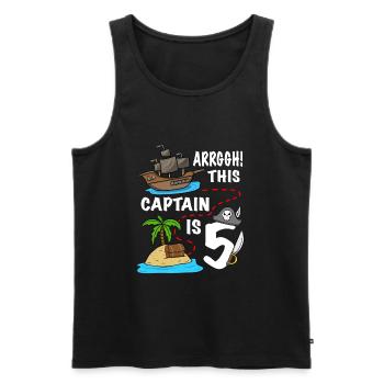 Arrggh! Ce capitaine est 5 anniversaire de pirate - Débardeur bio Premium Homme - noir - Devant - Michal (187cm)