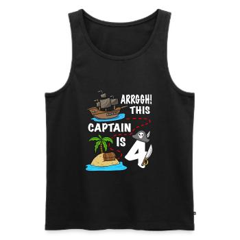 Arrggh! Ce capitaine est 4 Pirate anniversaire - Débardeur bio Premium Homme - noir - Devant - Michal (187cm)