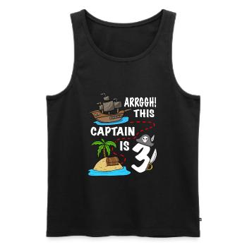 Arrggh! Dieser Kapitän ist 3 Piratengeburtstag - Männer Premium Bio Tank Top - Schwarz - Vorne - Michal (187cm)