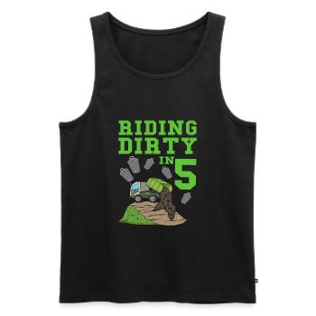 Müllwagen Geburtstag Kinder Junge 5. Geburtstag Party - Männer Premium Bio Tank Top - Schwarz - Vorne - Michal (187cm)