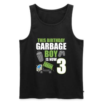 Garbage Truck Birthday Kids Boy 3rd Birthday Party - Men's Premium Organic Tank Top - black - Front - AI Model Male 178 light (178cm)