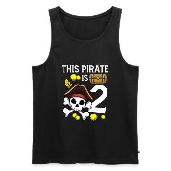 Skeleton This Pirate Is 2nd Pirate Birthday - Men's Premium Organic Tank Top - black - Front - Michal (187cm)