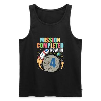 Space Birthday 4 Astronaut Planeten Raketenschiff - Männer Premium Bio Tank Top - Schwarz - Vorne - AI Model Male 178 light (178cm)